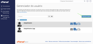 Representação da localização da opção "Adicionar usuário"