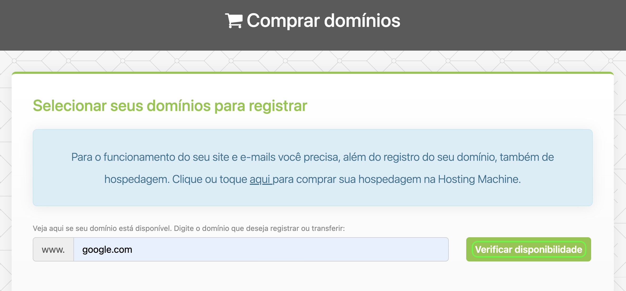 Representação do passo de verificação de disponibilidade 