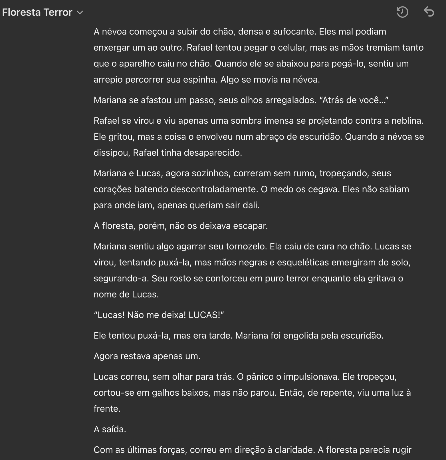 Conto de terror ChatGPT 3