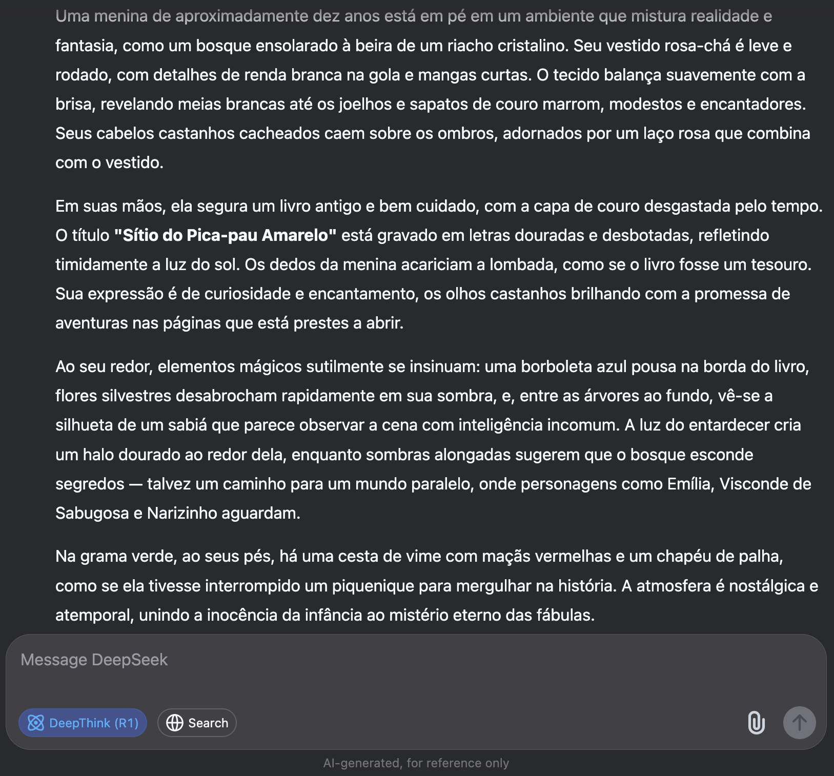 Descrição da imagem do DeepSeek