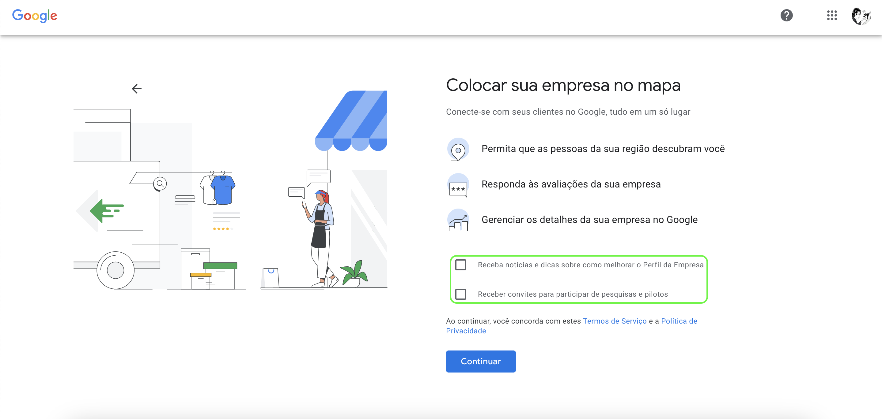 Representação das duas opções não obrigatórias 