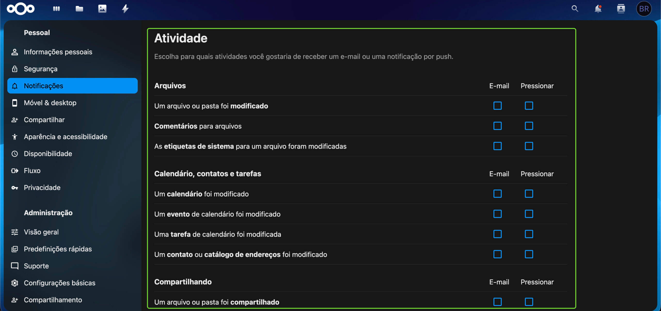 Representação da localização "Atividade"